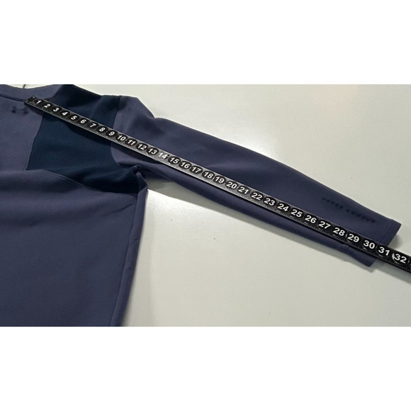 Under Armour Golf Pullover Mens Large Purple Blue Loose Fit 1/4 Zip Sweatshirt - Picture 7 of 11